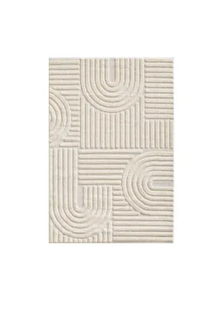 Alfombra Beige Diseño Geométrico