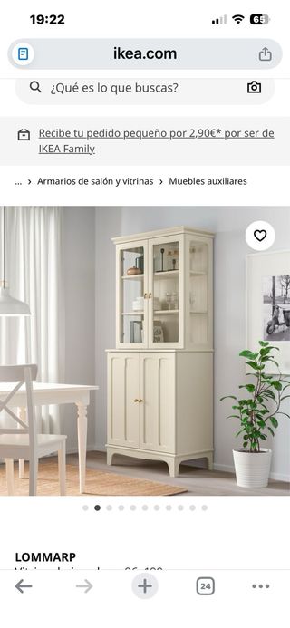 Vitrina LOMMARP IKEA blanca cristal