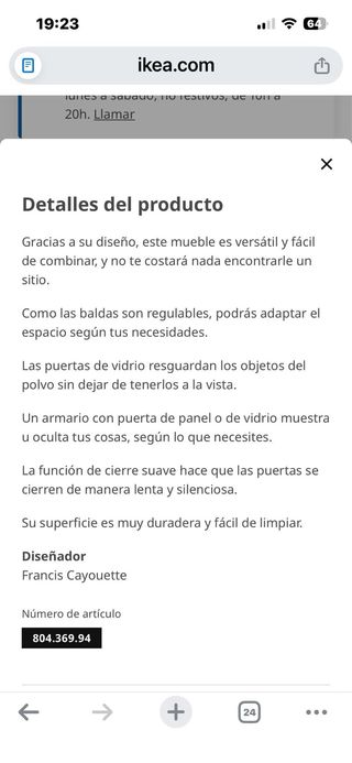 Vitrina LOMMARP IKEA blanca cristal