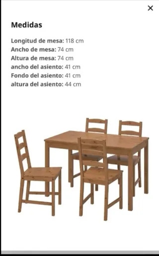 Mesa y 4 Sillas Pino Jokkmokk IKEA