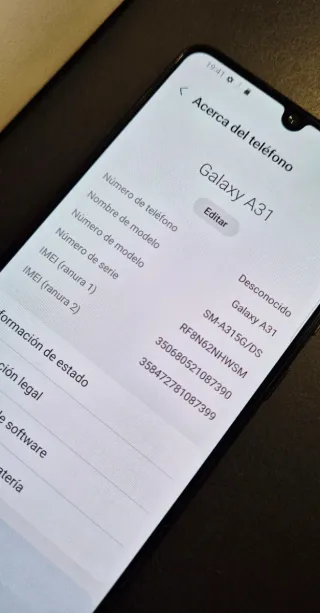 Samsung Galaxy A31 + funda + microSD 16GB