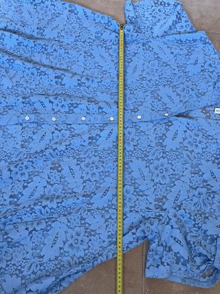 Camisa azul encaje talla XXXL