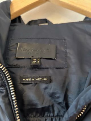 Anorak acolchado azul señora Marca, Massimo Dutti