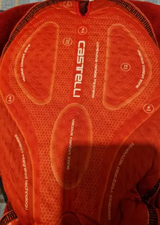 Culote Largo CASTELLI Rosso Corsa Negro. Talla XL.