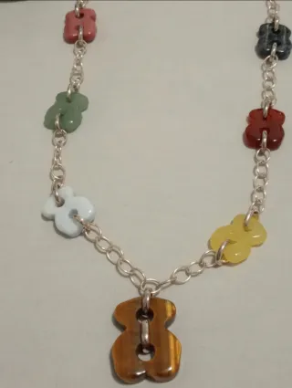 Collar Tous Plata y Gemas Multicolor