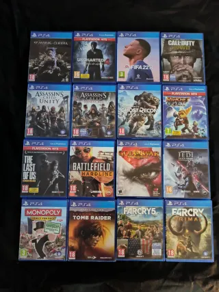 16 juegos PS4, a 15 cada uno