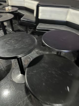 Tavoli rotondi da bar in metallo e legno da 70 x 70