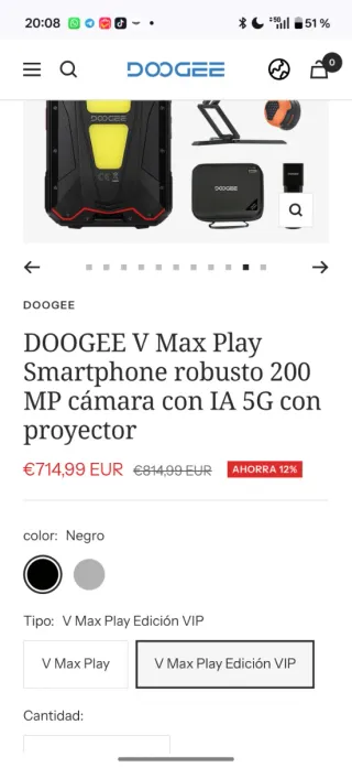 Doogee VMAX Play Móvil con Proyector