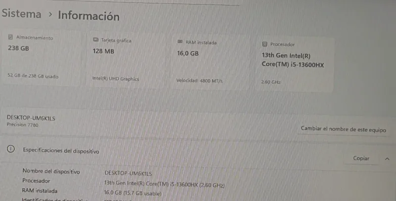 Portátil Dell Precision 7780 Profesional afbeelding 5