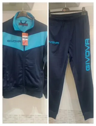 Tuta uomo givova M felpa + pantaloni nuovo sport