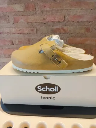 Zuecos Scholl marrones con pelo