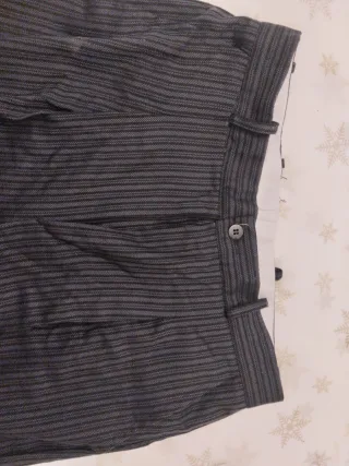 Pantalón fallero rayas gris y negro