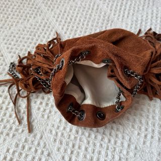 Bolso Boho Piel Sintética Flecos Marrón