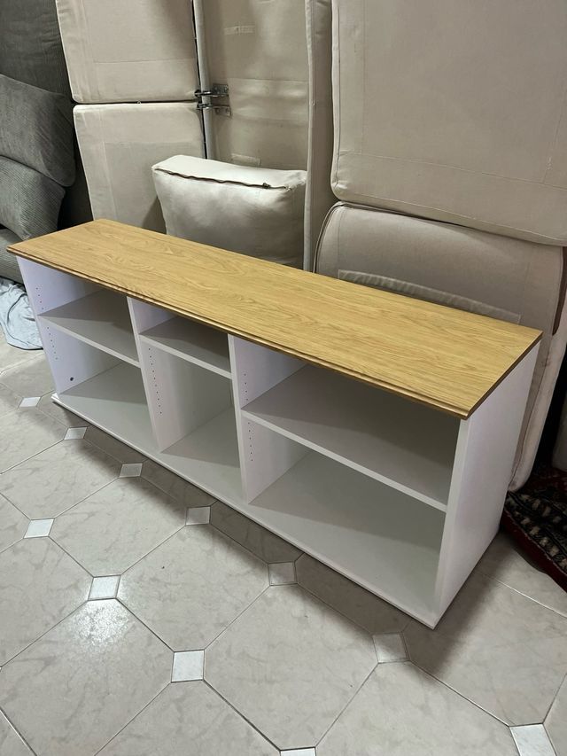 Mueble TV Ikea Blanco y Madera