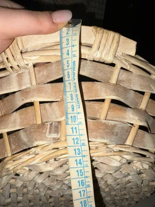 Cesto vimini con manici artigianale ovale