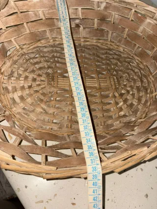 Cesto vimini con manici artigianale ovale