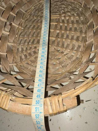 Cesto vimini con manici artigianale ovale