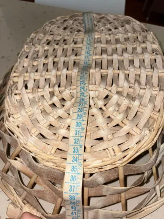Cesto vimini con manici artigianale ovale