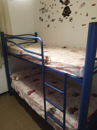 Cama Litera Metal Azul Nueva