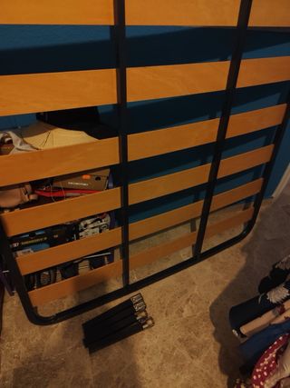 Somier lamas madera 135x180 con patas incluidas