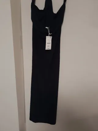 Vestido midi cruzado fornitura con Aplique Dorado