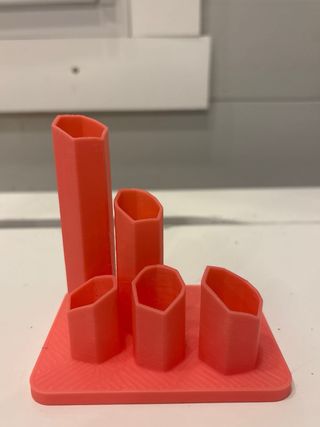 Organizador de escritorio hexagonal azul