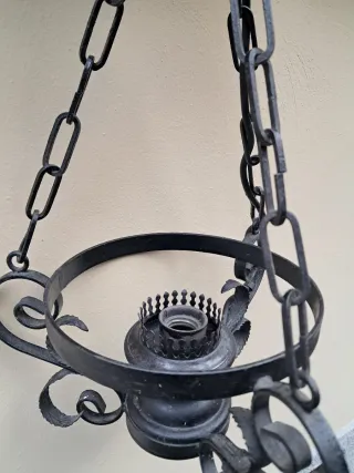 Lampadario ferro battuto vintage