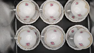 🇩🇪 Tazas de porcelana Bávara Alemania doradas