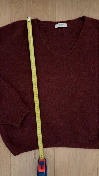 Maglione scollo a V bordeaux