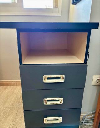 Escritorio curvo madera negro