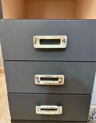 Escritorio curvo madera negro