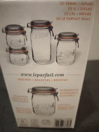 Caja 4 Tarros Vidrio Le Parfait Canning