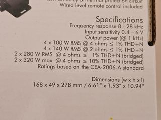 Amplificador Ground Zero 4 canais Novo na Caixa