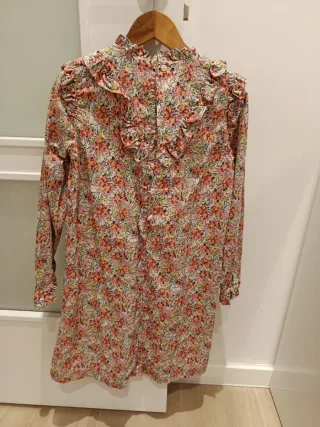 Vestido floral manga larga. Talla 9-10 qños