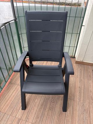 Silla plegable exterior gris