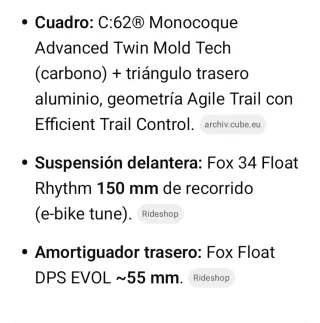 E bike Cube Stereo Hybrid HPC 140 SL talla M