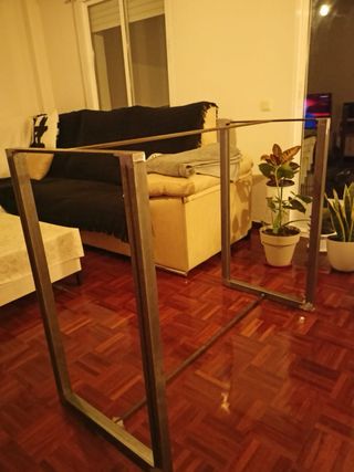 Mesa alta comedor madera y metal