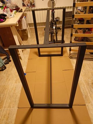 Mesa alta comedor madera y metal