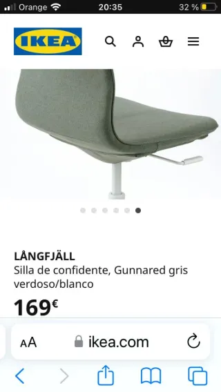 Silla para escritorio Giratoria Ikea modelo Lanfja