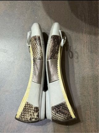 Manoletinas Hispanitas Beige/Gris Numero 37