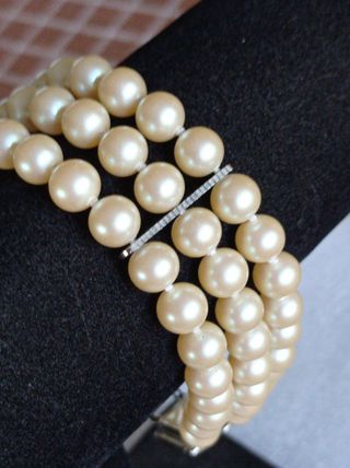 Pulsera Perlas Plata Antigua