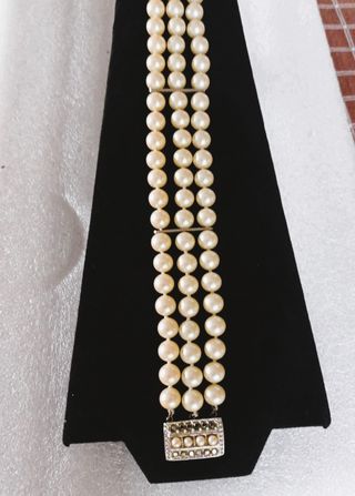 Pulsera Perlas Plata Antigua