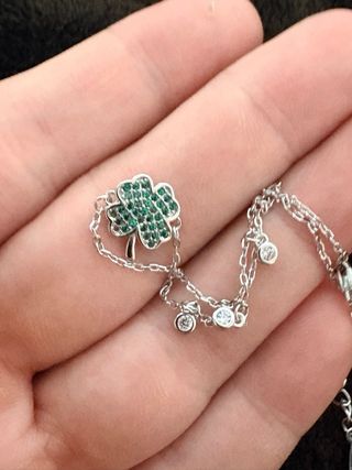 Pulsera Trébol 4 Hojas Plata Ley 925 para Regalo