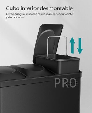 Cubo triple para cocina 45L - Songmics