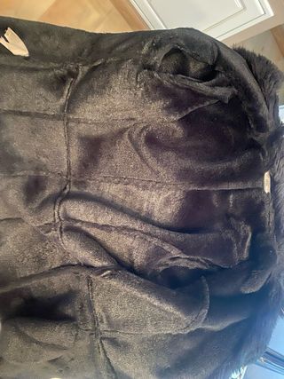 Chaquetón negro mujer con cinturón