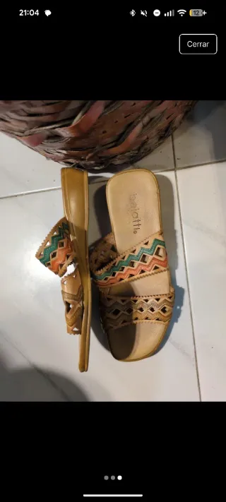 Sandalias T38 Beige Multicolor