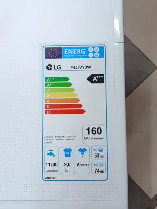 Lavadora 'LG INVERTER' 9kg 1400rpm A+++