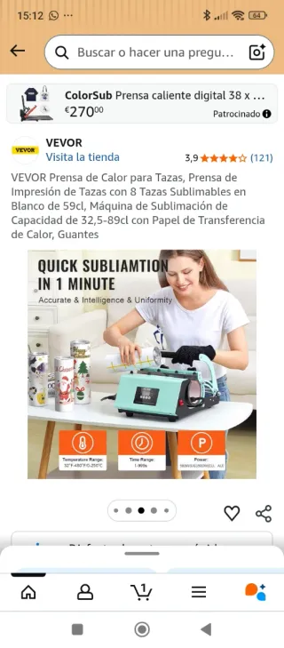 Prensa de Calor VEVOR para Tazas