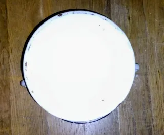 antiguo CUBO de HIERRO ESMALTADO BLANCO años 30/40