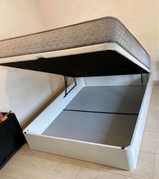 Canapé abatible y colchón beige/marrón